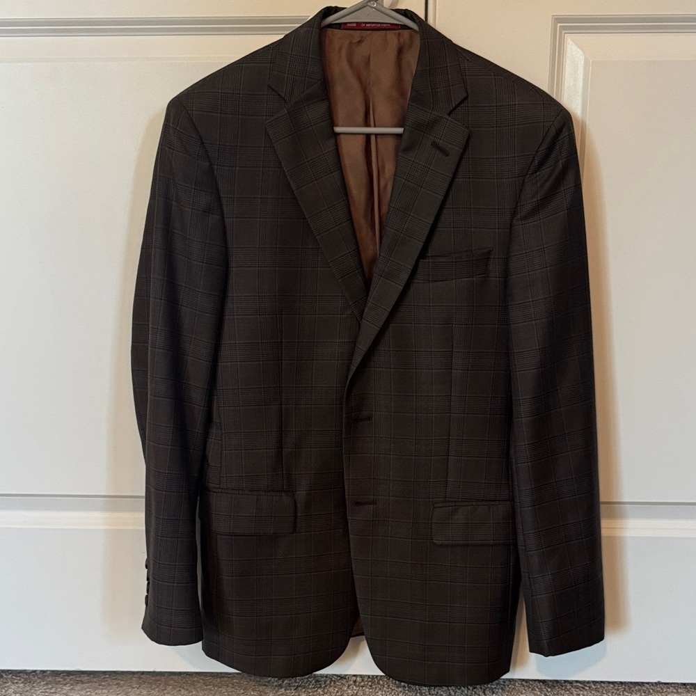 Hart Schaffner Marx Men's Brown Plaid Blazer - Made in USA